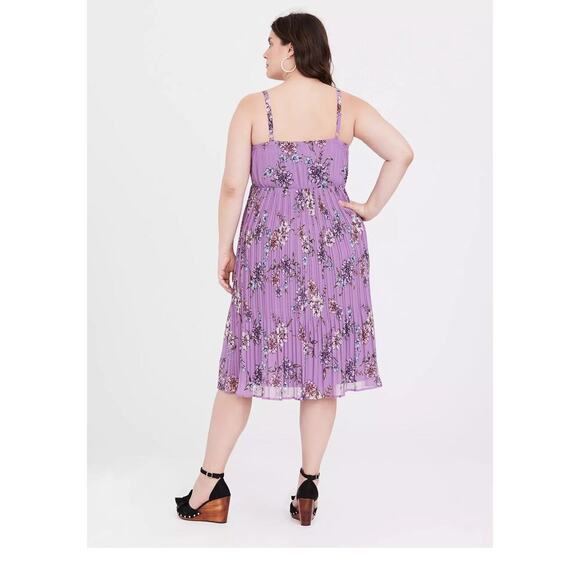 Torrid Lavender Purple Floral Chiffon Midi Dress Size 5X Sleeveless - Picture 2 of 7